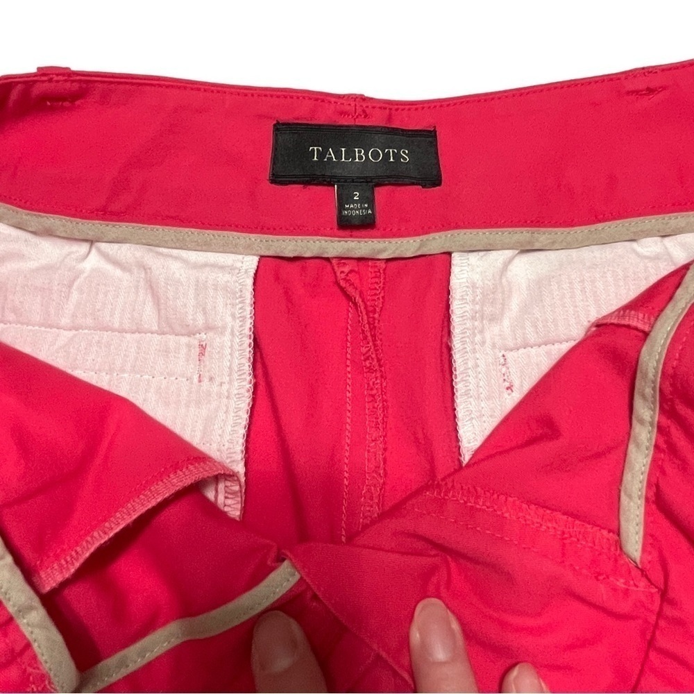 Talbots Chino Bermuda Shorts Pink Size 2 Cotton Stretch Preppy - Picture 8 of 12